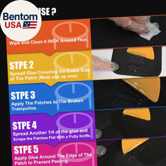 Trampoline Patch Repair Kit 4.1” X 4.1” Square Patches | Repair Trampoline Mat