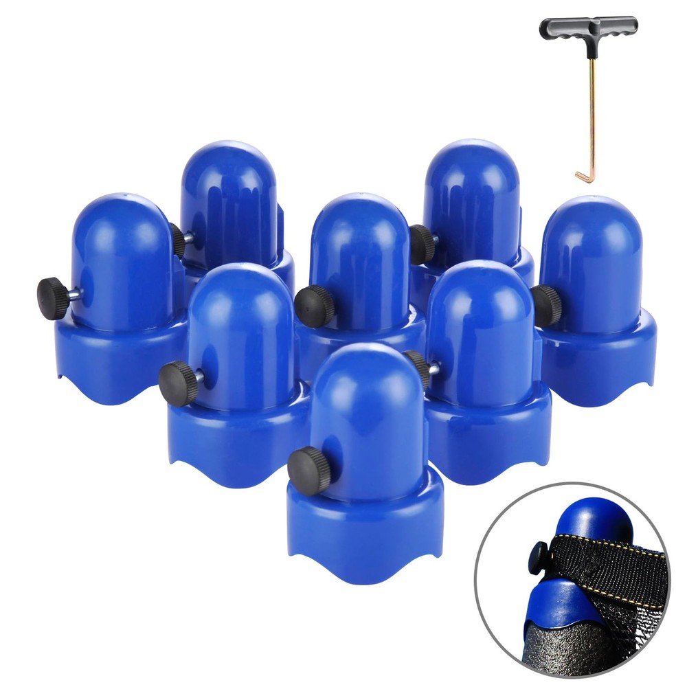 ZIZILAND 1.5″ Diameter Trampoline Enclosure Pole Caps with Screw Thumb, 8 Pie…