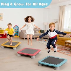 Mini Trampoline for Kids, Indoor Rebounder Non-Slip Base, Sensory blue