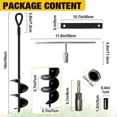 18 Inch Heavy Duty Ground Anchors Screw in, 4 Pack Spiral Trampoline Stakes w…