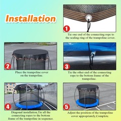 XATAMIO Trampoline Shade Cover 16FT Round Heavy Duty Trampoline Cover for Sun…