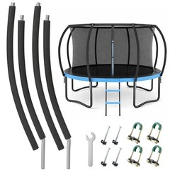 12Pcs Curved Trampoline Poles Replacement Kit for 8 – 16Ft Enclosure Frames