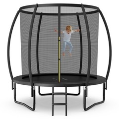 Topbuy Trampoline 8FT Recreational Trampoline with Ladder Enclosure Safety Pad