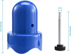 1.5 Diameter Trampoline Enclosure Pole Caps with Screw Thumb, Blue, Only Fit in