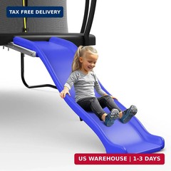 Lyromix Plastic Trampoline Slide for 8-16FT, Heavy Duty Outdoor Slide for Trampo