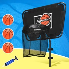 Adjustable Metal Trampoline Basketball Hoop with Mini Ball & Pump – Fits All Pol
