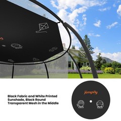 Trampoline Shade Cover 14FT Round 8 Straight Pole Sun Canopy Top Protector