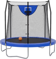 Round Trampoline Basketball Hoop 8 12 15ft Jump N Dunk