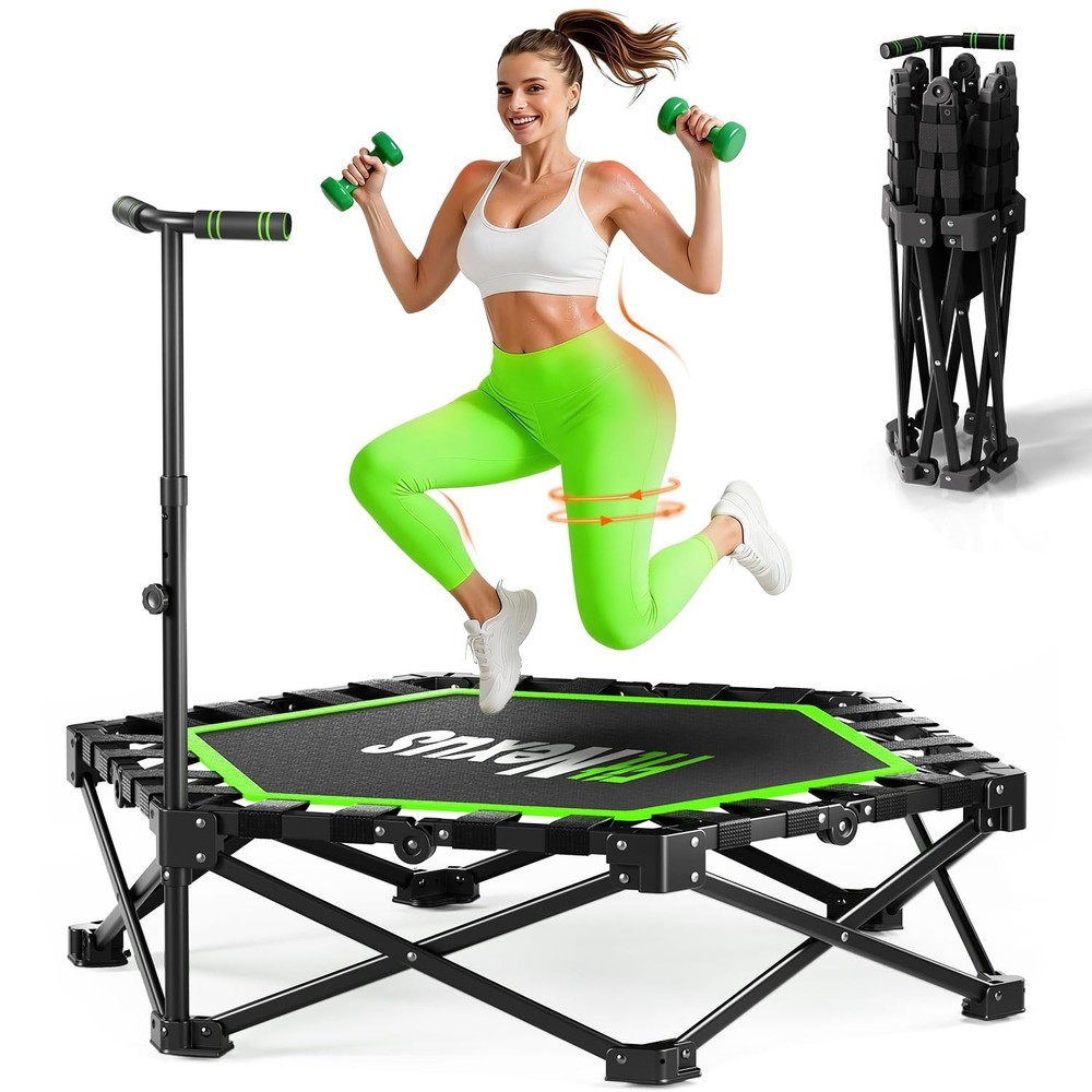 Mini Trampoline 42 Inch Foldable Fitness Rebounder 450Lbs Capacity