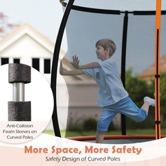 Outdoor Trampoline w/Safety Enclosure Net and Anti-Rust Galvanized Steel Frame