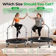 Foldable Mini Fitness Trampoline 40/48 Inch Rebounder for Adults Exercise