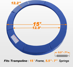 Exacme Trampoline Pad Replacement 16 15 14 13 12 10 8 Foot, Waterproof Safety Sp