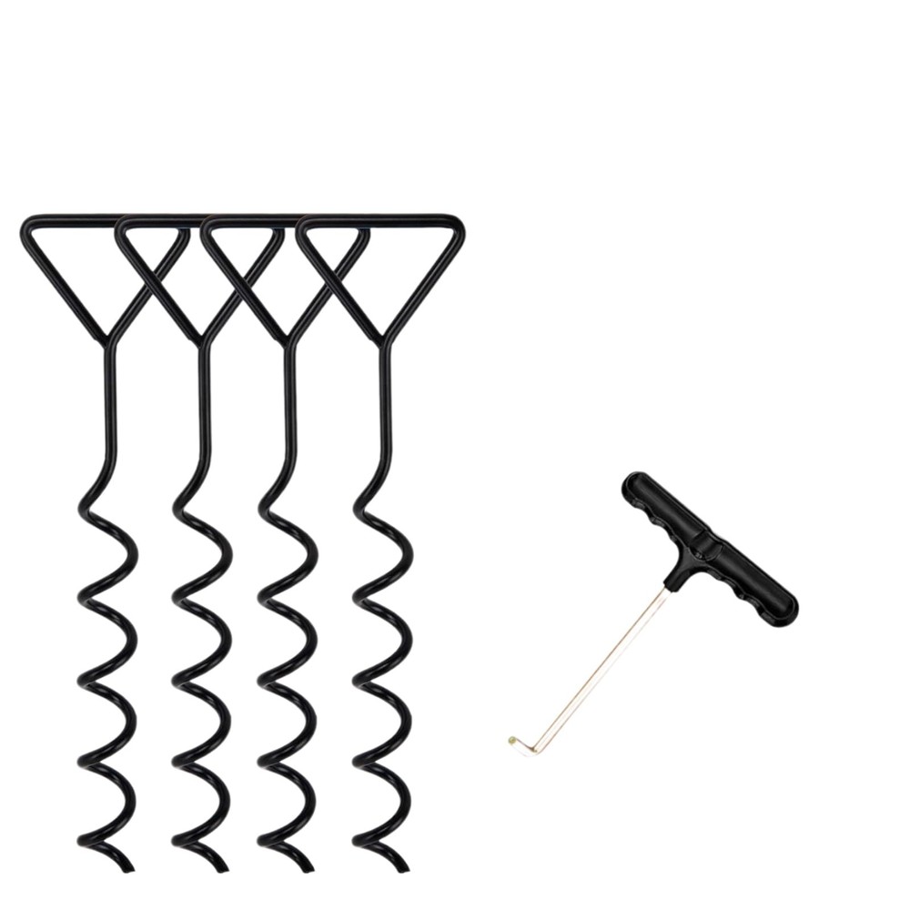 Spiral Ground Anchor Set for Trampoline, Heavy Duty Ground Anchor Ground Anchor, Tent and Sp…