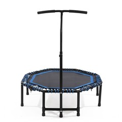 48in FoldableRebounderTrampoline Adjustable Handlebar 450lbs Bungee Quiet Cardio