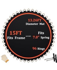 DOYUEE 15FT Trampoline Mat Replacement, 13.26ft Diameter, Fits 96 Springs