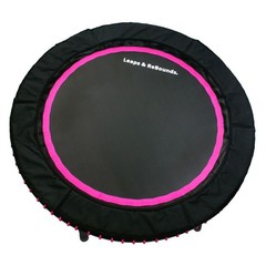 LEAPS & REBOUNDS 48″ Adjustable Stability Bar with 48″ Fitness Trampoline, Pink
