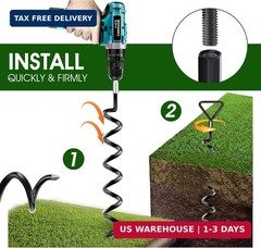 Trampoline Stakes 4 Pack – Heavy Duty Trampoline Anchors Kit – Screw In Ground A