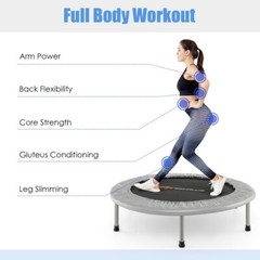 38″ Folding Mini Fitness Indoor Exercise Workout Rebounder Trampoline w/6 Legs