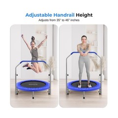 SereneLife 36/40″ Foldable Mini Trampoline – Compact Fitness Trampoline for K…