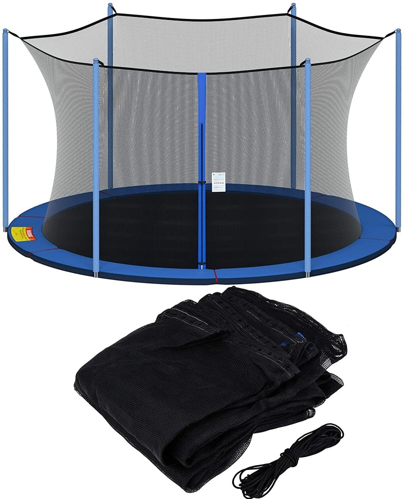 Trampoline Replacement Safety Enclosure Net for 12/13/14/15ft Round 4 6 8 Poles
