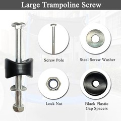 12 PCS 3.7″ Long Trampoline Screws & Bolts, Anti-Loose Replacement Parts, Tools