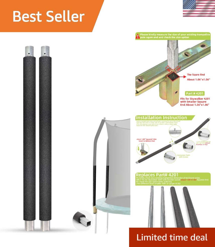 Skywalker Trampoline Pole Replacement – Heavy Duty Foam-Wrapped Steel for Safety