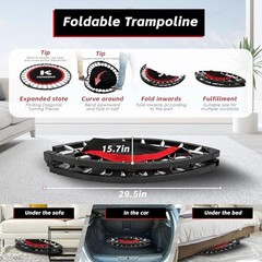 KENSONE/48″ Foldable Mini Trampoline, Indoor Trampoline for Kids, 40″ Black
