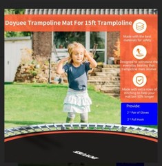 DOYUEE 15FT Trampoline Mat Replacement, 13.26ft Diameter, Fits 96 Springs