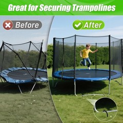 8 Pack Trampoline Stakes Anchors High Wind, 12 Inches Tent Stakes Heavy Duty,…