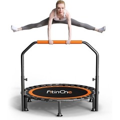 Indoor Outdoor Fitness Trampoline 330LBS Capacity Foldable Quiet Exercise 40″