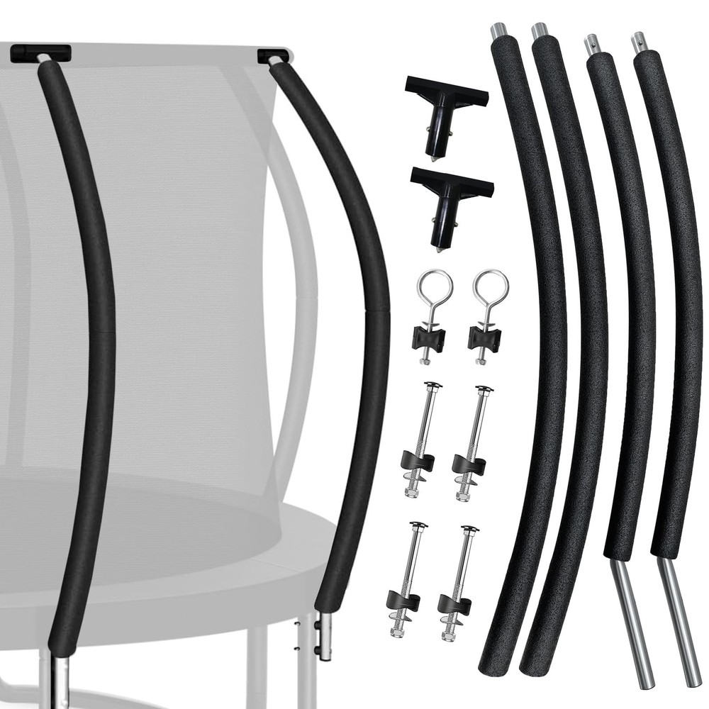 2 Sets Trampoline Curved Pole Replacement, Universal Curved Enclosure Pole fo…