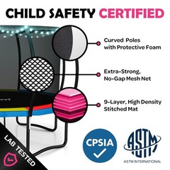 Outdoor Trampoline 8ft 10ft 12ft 14ft 15ft ASTM Certified Safety Garden Net