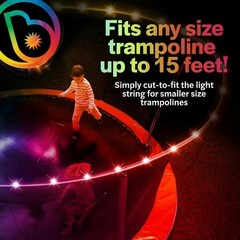 Above-the-Net Trampoline Lights – 40ft Clips to Safety Net – Color Changing T…