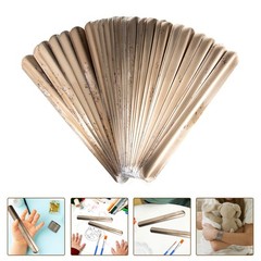 40Pcs Blank Kids Slap Bracelets Reusable Steel Wristbands Gold for Decoration