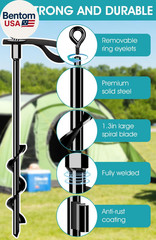 Ground Anchors Screw in 4Pcs, Trampoline Stakes Anchors with Straps Resistant Hi