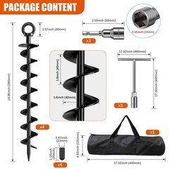 Heavy Duty Spiral Ground Anchor Screws for Trampolines – 4 Pack