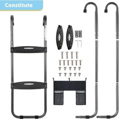 Trampoline Ladder, 2 Steps with Wide Steps, Trampoline Storage Bag, Universal…