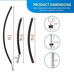 MSSVIGING Trampoline Curved Pole Replacement Universal Curved Enclosure Pole