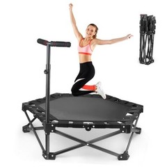 Foldable Mini Trampoline — One-Step Fold & Open, 42″ Rebounder Trampoline for