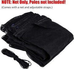 Round Trampoline Replacement Safety Net for 6 Straight Poles | UV-Resistant, …
