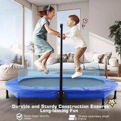 ANCHEER Indoor Trampoline for Kids, 56 Inch Foldable Mini Trampoline with 5-Leve