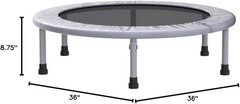 36″ Foldable Mini Trampoline Rebounder Adults W/ Smart Workout App Black