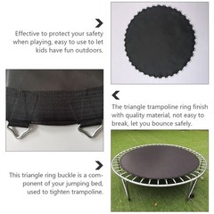 20Pcs Reusable Trampoline Triangle Rings Steel Buckles with Nylon Straps Black
