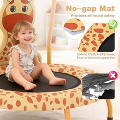 Mini Trampoline w/Foam Padded Handle and Safety Padded Cover for3+Years Old Kids