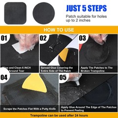 Trampoline Patch Repair Kit – 3 Sizes Patches for Trampoline Mat Te… Fast Ship