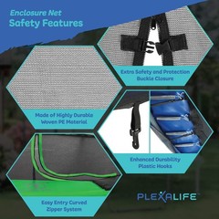 Trampoline Replacement Enclosure Surround Safety Net,Protective Top Ring Netting