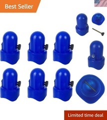 6-Piece Blue Trampoline Pole Cap Set with Screws – Fits 1.5 Inch Poles