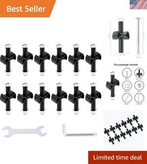12pcs Trampoline Gap Spacers & Screws Set – Safe Black Replacement Parts