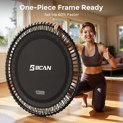 BCAN 40″ Soft Land Pro Fitness Rebounder Trampoline, 500 Lb Capacity, Adjustable