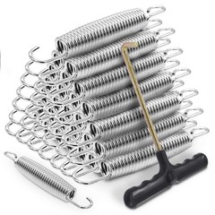 72 Pieces Trampoline Springs Replacement with T-Hook Heavy 6.5 inch, silver